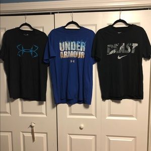 Men’s Nike/Under armor shirts (bundle of three)